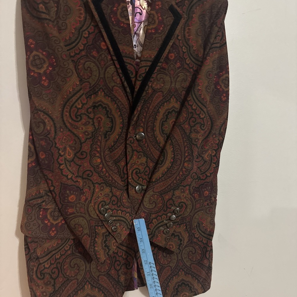 Robert Graham Men's Paisley Corduroy Silk Blazer Sport Coat Jacket Skull‎ Rare - Picture 10 of 16